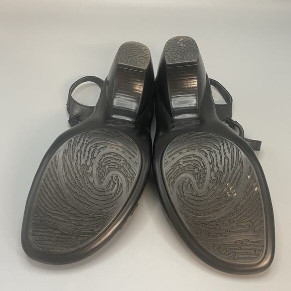 Dansko Womens Shoes Size 40 Black Leather Open Toe Sandals Strappy Heel US 10‎ - Picture 8 of 10